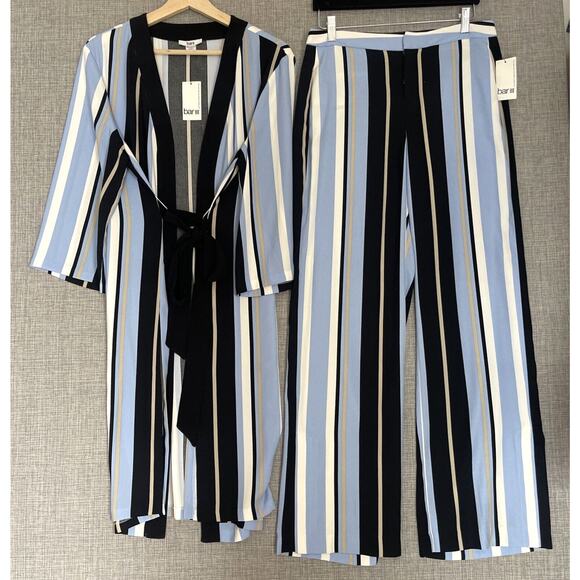 New Bar III Kimono Robe Jacket & Pants Set Women's Top Medium Pants Size 6 New - Picture 3 of 16